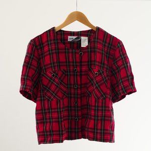 Vintage Sheer SunshineStarshine Plaid Button Shirt